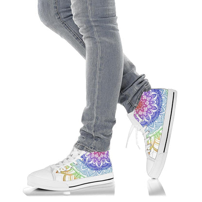 Rainbow Mandala High Top Shoes – product image 4