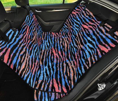 Blue Orange Abstract Stripes Car Back Seat Pet Cover