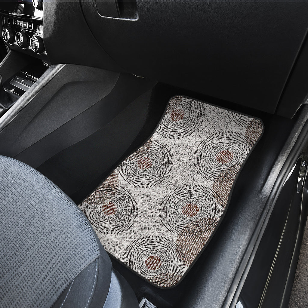 Grey Abstract Circles Car Floor Mats