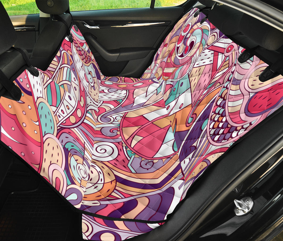 Colorful Decor Car Back Seat Pet Cover