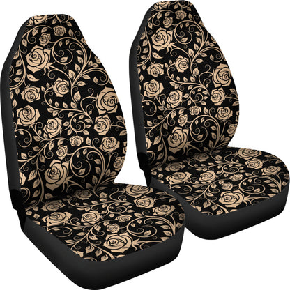 Tan Roses Decor Car Seat Covers