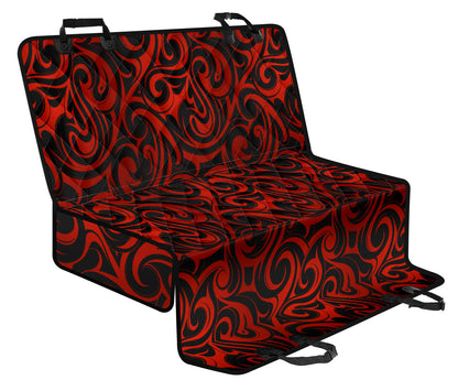 Red Tribal Swirls Car Back Seat Pet Cover