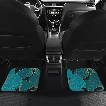Green Flowers Car Floor Mats