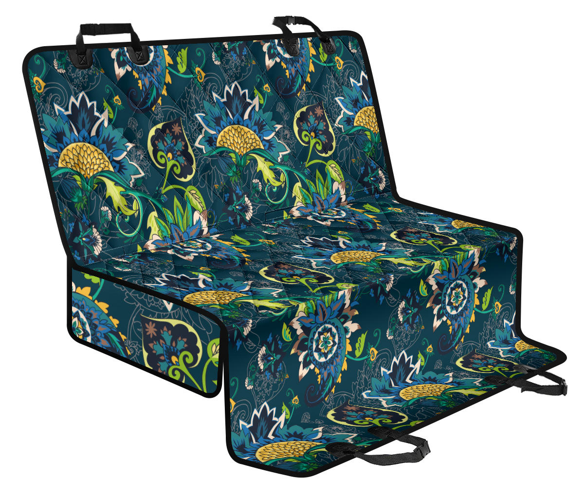 Elegant Floral Decor Car Back Seat Pet Cover