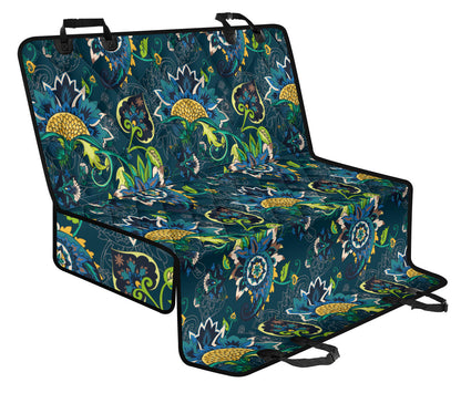Elegant Floral Decor Car Back Seat Pet Cover