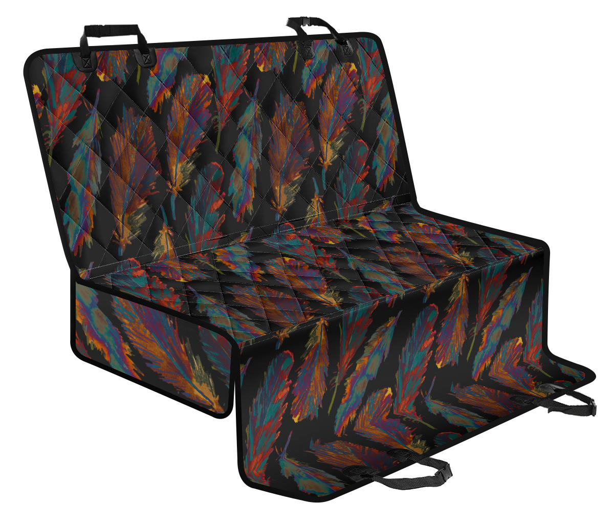 Dark Feathers Car Back Seat Pet Cover