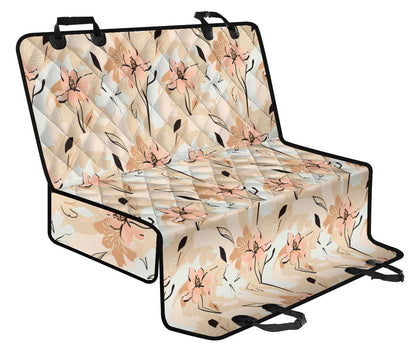 Beige Leaves Car Back Seat Pet Cover