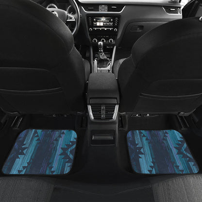Blue Boho Aztec Streaks Car Floor Mats