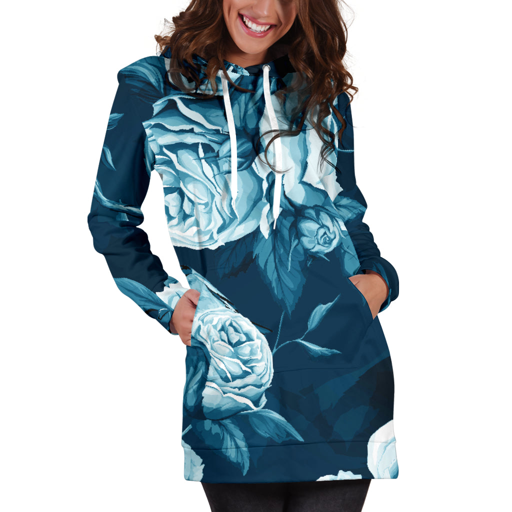 Blue Roses 4XL Hoodie Dress