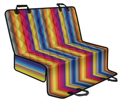 Rainbow Stripes Knit Print Car Back Seat Pet Cover