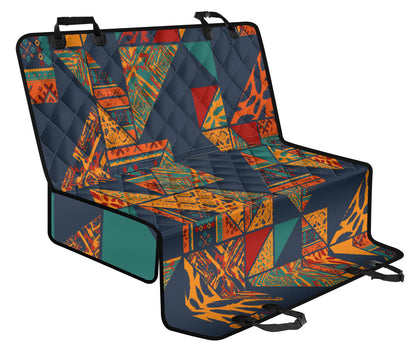 Orange Abstract Pattern Car Back Seat Pet Cover