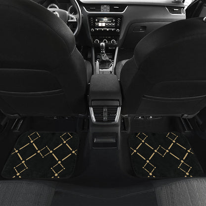 Black & Gold Plaid Car Floor Mats