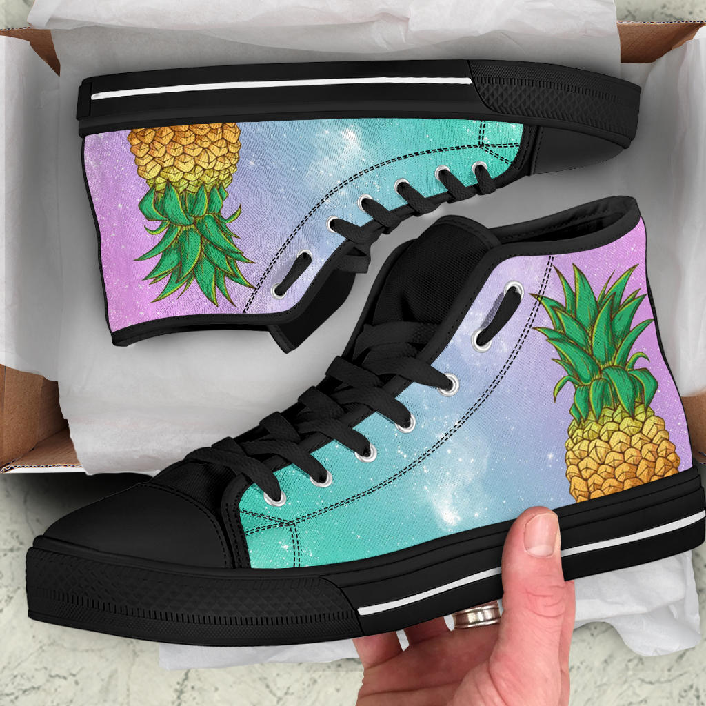 Cute Pineapple Shoes Black Sole High Top Shoes – product image 5