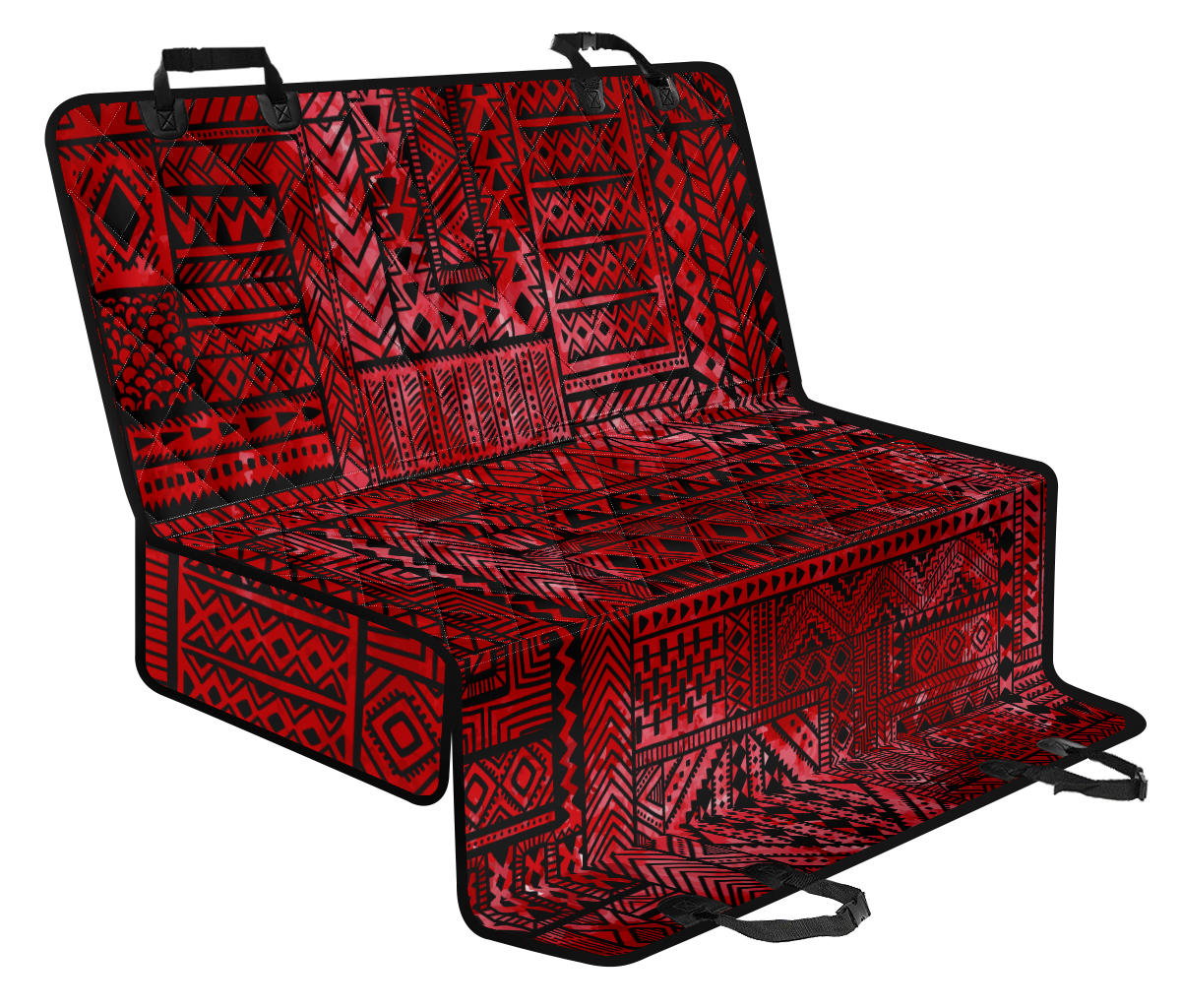 Red Tribal Abstracat Car Back Seat Pet Cover
