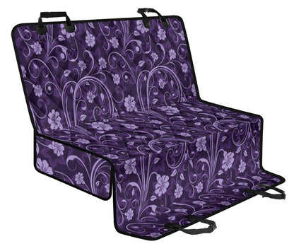 Purple Floral Car Back Seat Pet Cover