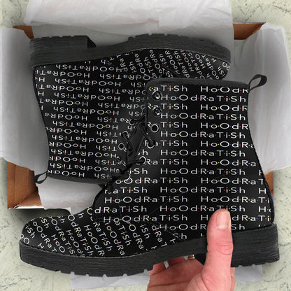 Custom Logo Shoes, Printed Custom Shoes, Women's Boots, Vegan Leather Combat Boots, Classic Boot, Lace Up Boot , Casual Boots Women