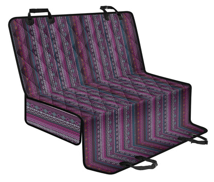 Purple Boho Chic Bohemian Stripes Car Back Seat Pet Cover
