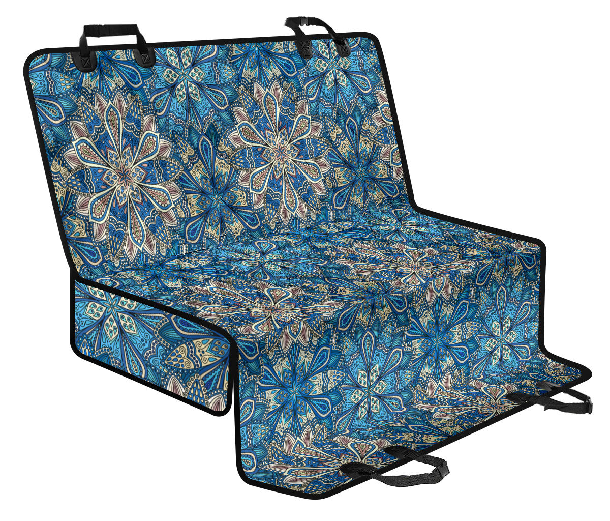 Floral Mandalas Car Back Seat Pet Cover