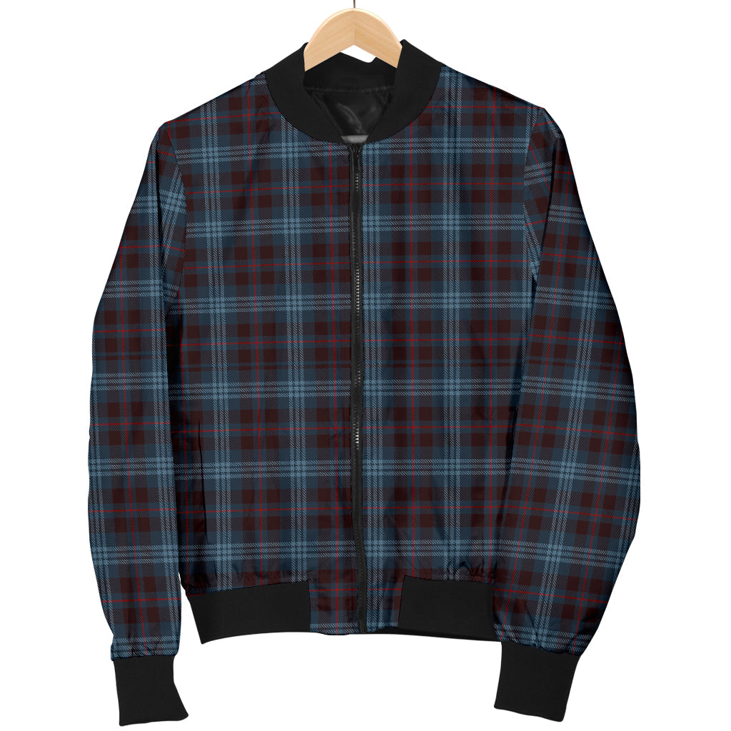 Mens Blue Plaid Bomber Jacket