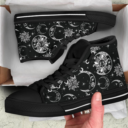 Sun and Moon Shoes - Black Sole High Top Shoes – product image 5