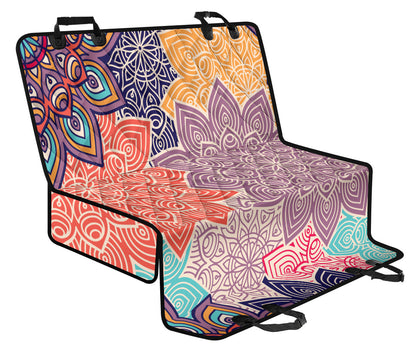 Colorful Floral Mandalas Car Back Seat Pet Cover