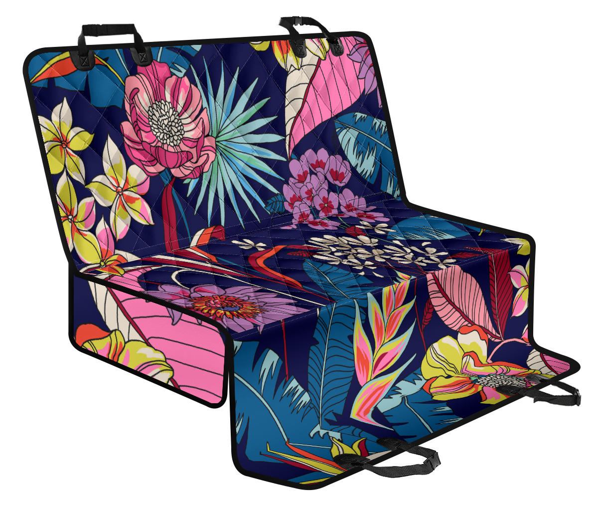 Colorful Flowers Car Back Seat Pet Cover