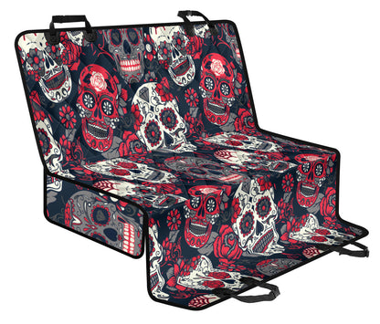 Sugar Skulls & Roses Car Back Seat Pet Cover