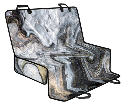 Golden Marble Print Car Backseat Pet Cover