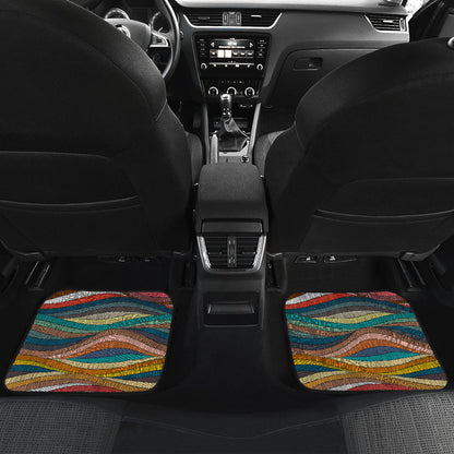 Colorful Abstract Waves Car Floor Mats