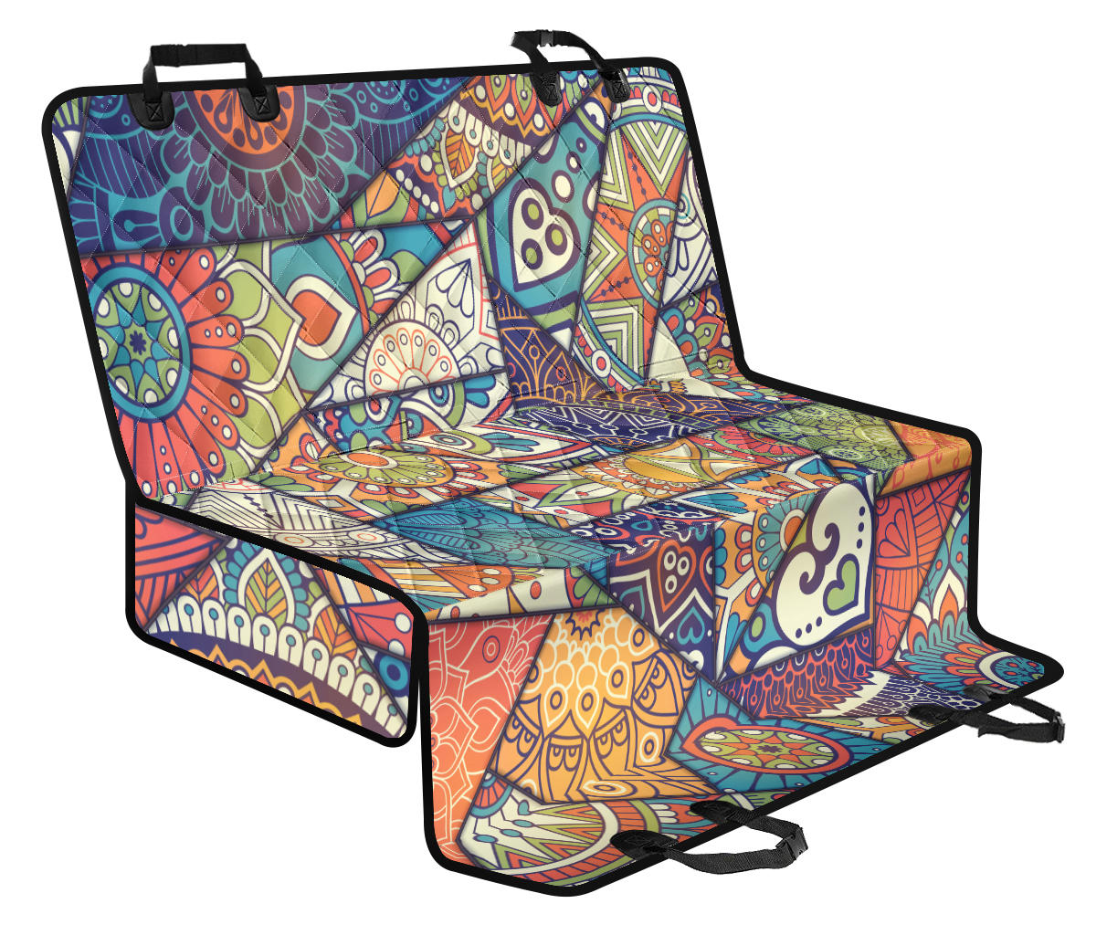 Colorful Mandalas Decor Car Back Seat Pet Cover