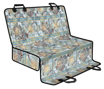 Floral Plaid Car Back Seat Pet Cover
