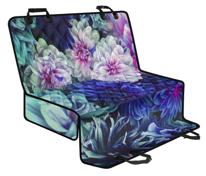 Blue Pink Floral Car Back Seat Pet Cover