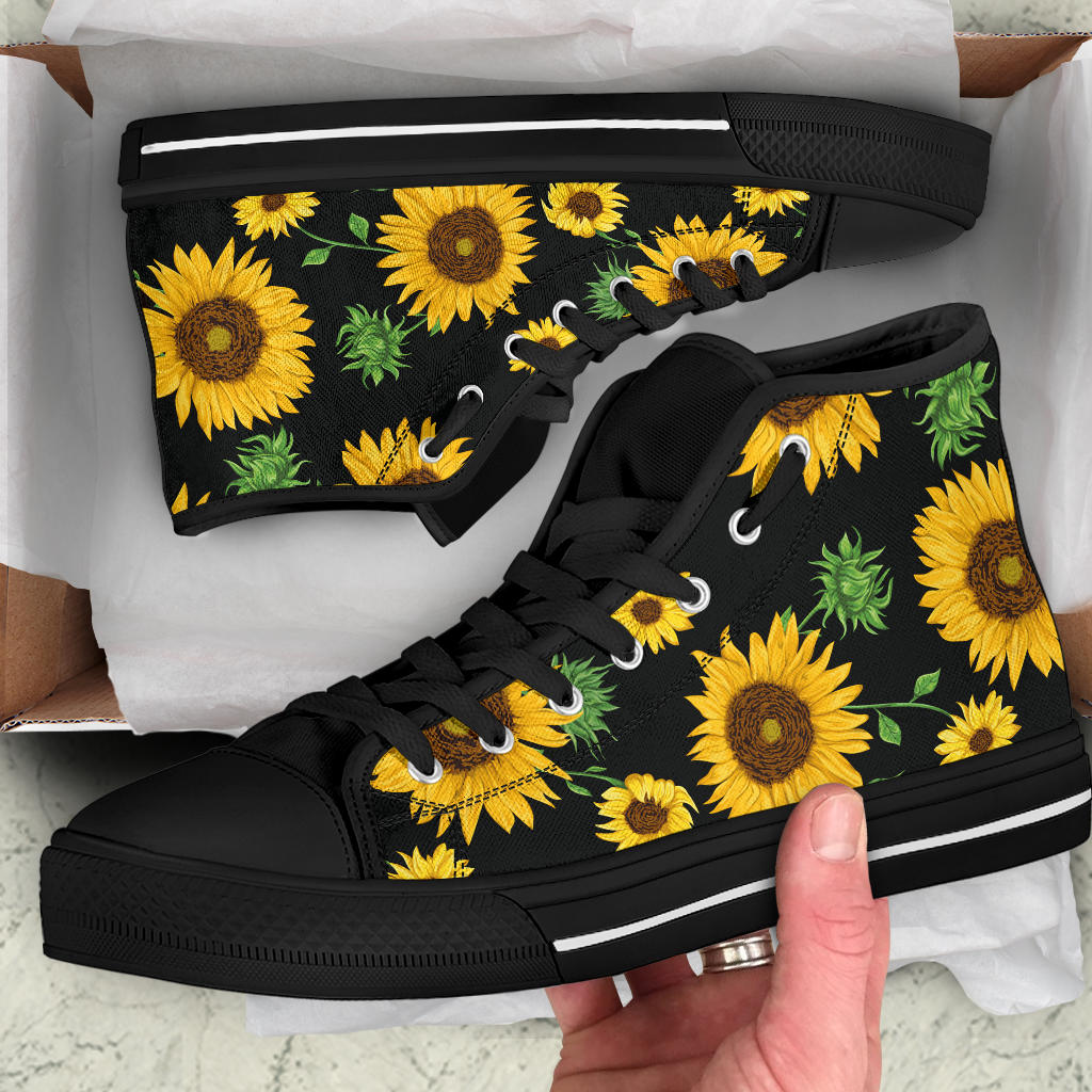 Custom Sunflower Shoes Black Sole