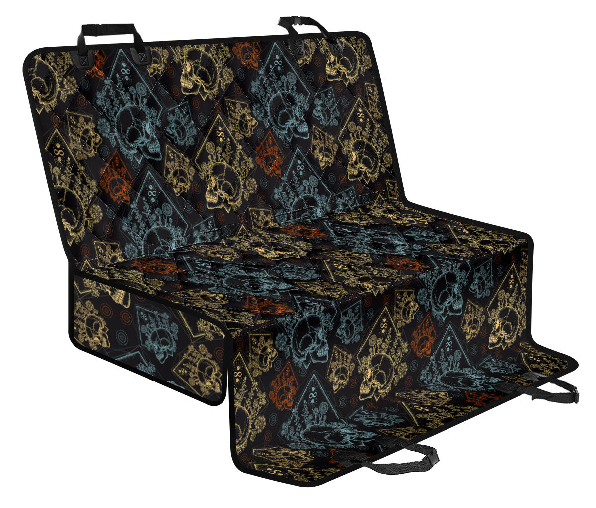 Skull Pattern Car Back Seat Pet Cover