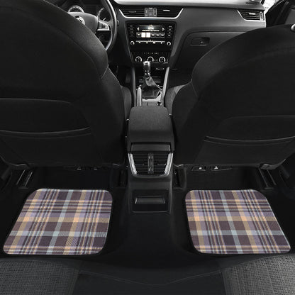 Beige Plaid Car Floor Mats