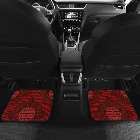 Red Oriental Car Floor Mats