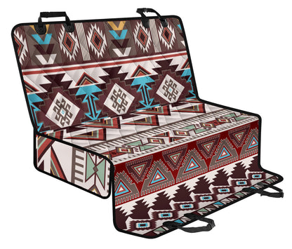 Brown Boho Aztec Car Back Seat Pet Cover