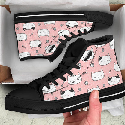 Kawaii Cat Shoes - Black Sole High Top Shoes – product image 5
