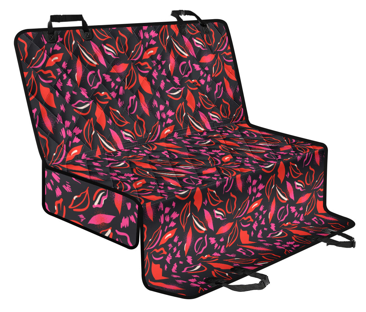 Red Floral Lips Car Back Seat Pet Cover