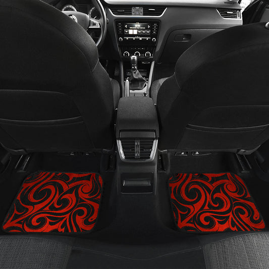 Red Tribal Swirls Car Floor Mats