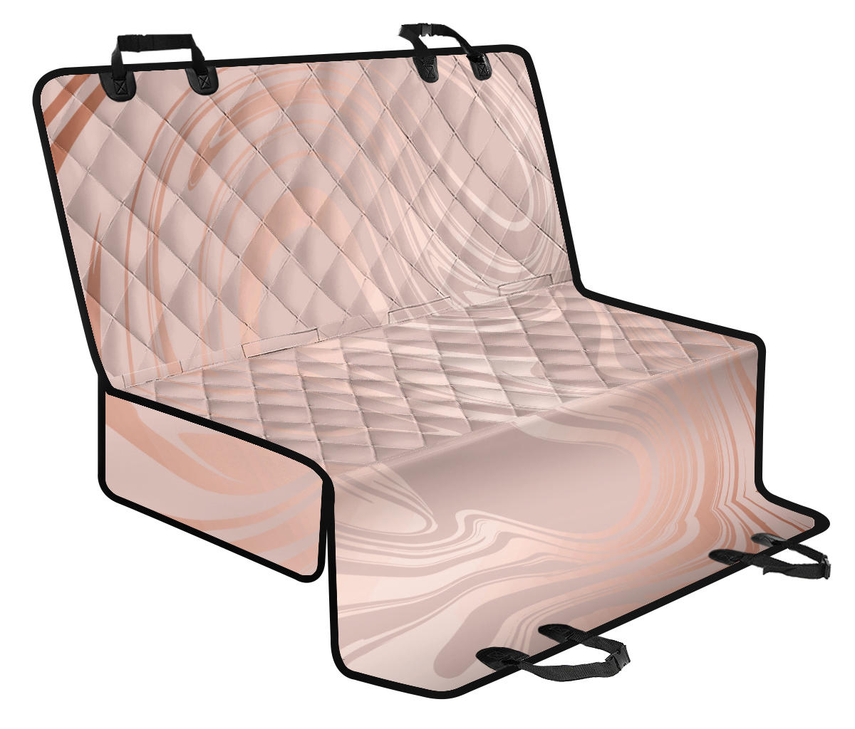 Beige Swirls Car Back Seat Pet Cover