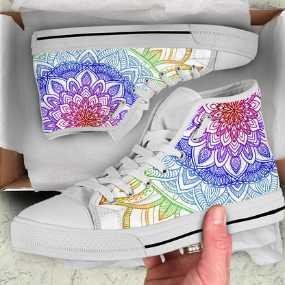 Rainbow Mandala High Top Shoes – product image 5