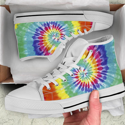 Tie Dye Rainbow Shoes High Top Sneakers for Women & Men – product image 5