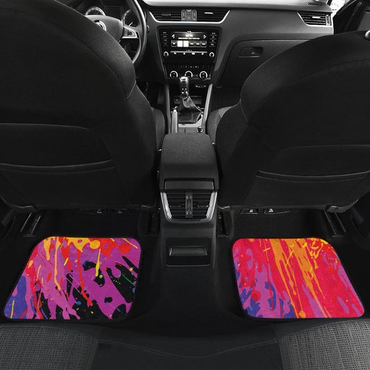 Colorful Paint Splatter Abstract Art Car Floor Mats