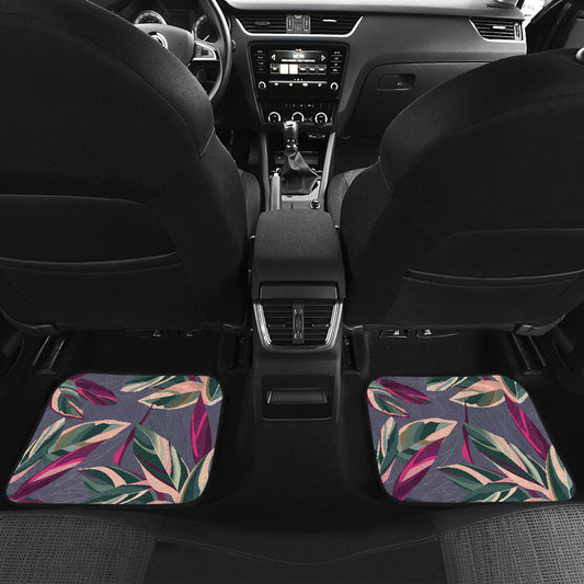 Floral Leaves Car Floor Mats