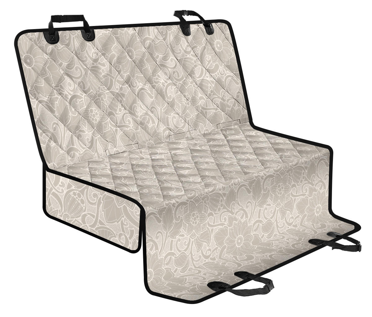 Elegant Floral Decor Car Back Seat Pet Cover