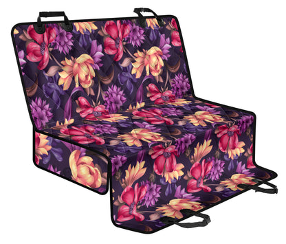 Colorful Flowers Car Back Seat Pet Cover