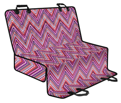 Pink Ethnic Zig Zag Car Back Seat Pet Cover