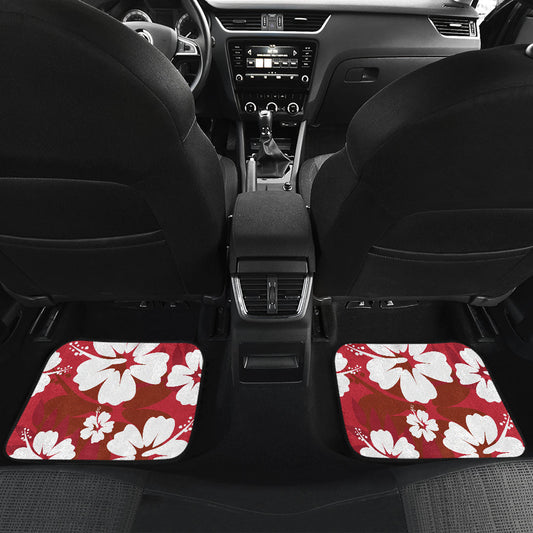 Red Aloha Flowers Car Floor Mats