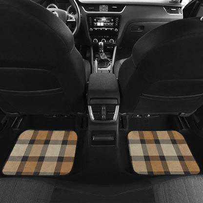 Brown Plaid Car Floor Mats